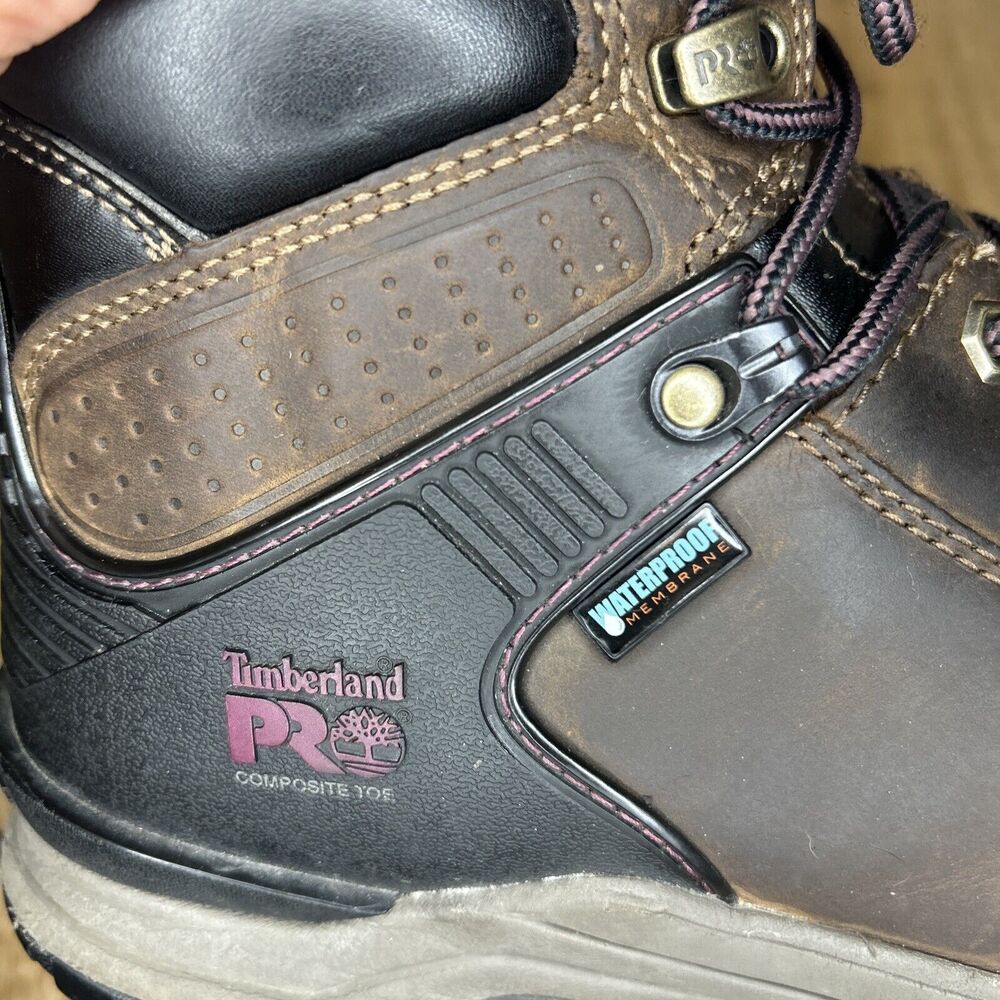Timberland WOMEN'S 9.5 HYPERCHARGE 6-INCH WATERPROOF COMP-TOE BOOTS LACE UP - Picture 10 of 12